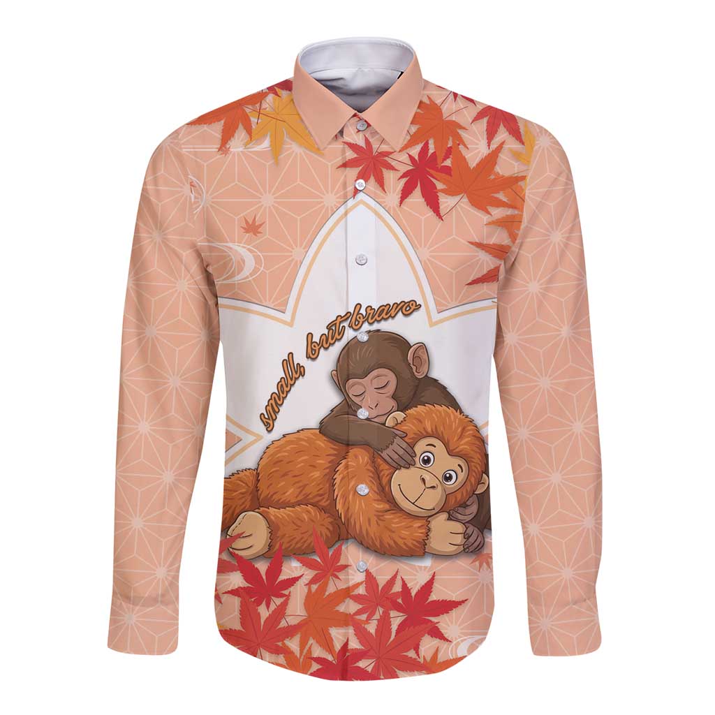 Cute Punch Monkey Long Sleeve Button Shirt Small But Bravo