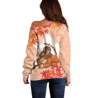 Cute Punch Monkey Off Shoulder Sweater Small But Bravo