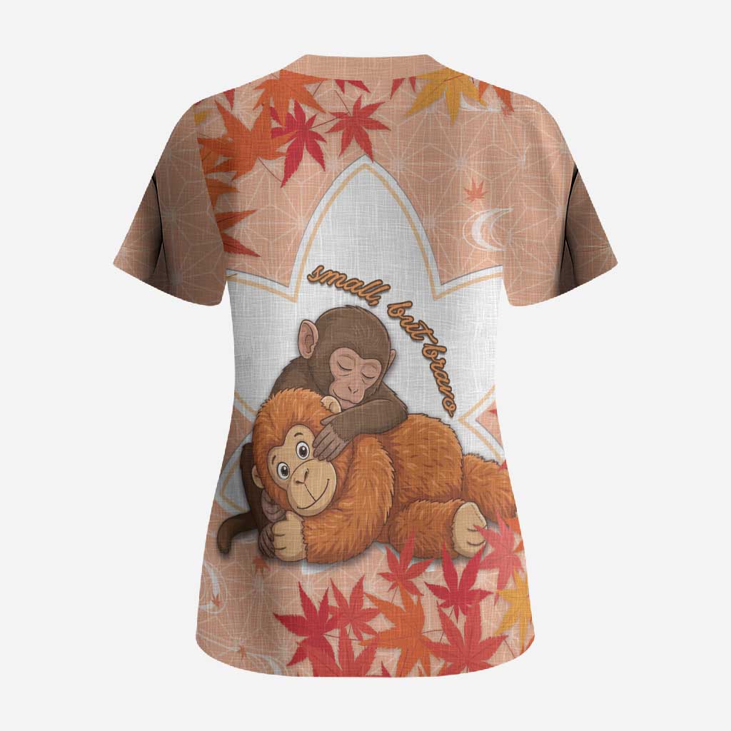 Cute Punch Monkey Scrub Top Small But Bravo