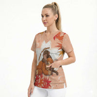 Cute Punch Monkey Scrub Top Small But Bravo