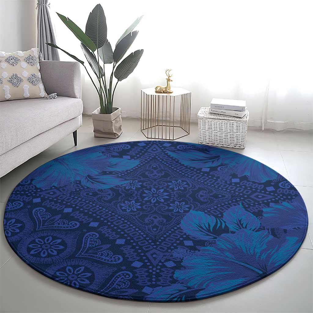 Hibiscus Mix ShweShwe African Pattern Round Carpet - Wonder Print Shop