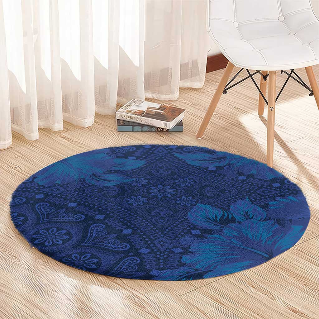 Hibiscus Mix ShweShwe African Pattern Round Carpet - Wonder Print Shop