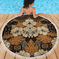 Hibiscus Mix African Pattern Beach Blanket - Wonder Print Shop