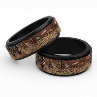 Hibiscus Mix African Pattern Version 2 Spinner Ring - Wonder Print Shop