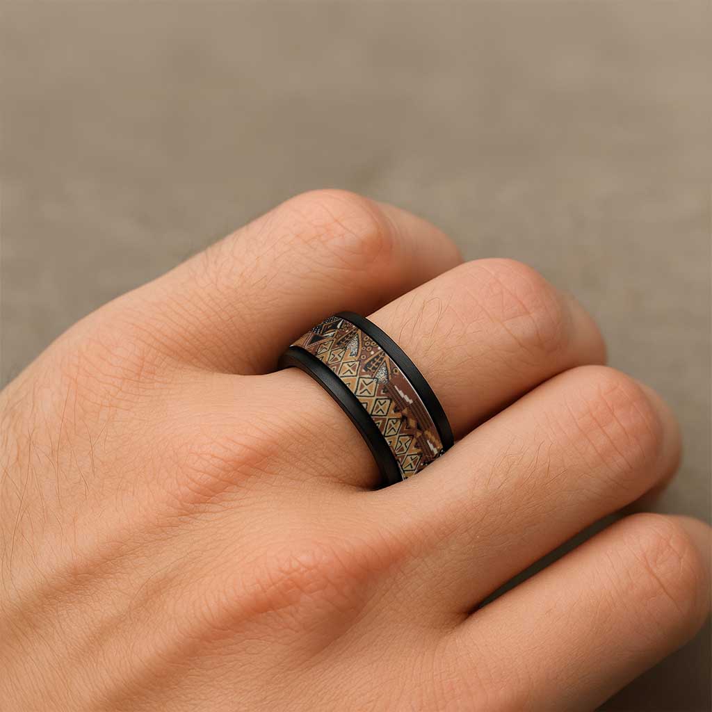 Hibiscus Mix African Pattern Version 2 Spinner Ring - Wonder Print Shop