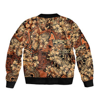Hibiscus Mix African Pattern Bomber Jacket - Wonder Print Shop
