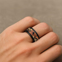 Hibiscus Mix African Pattern Spinner Ring - Wonder Print Shop