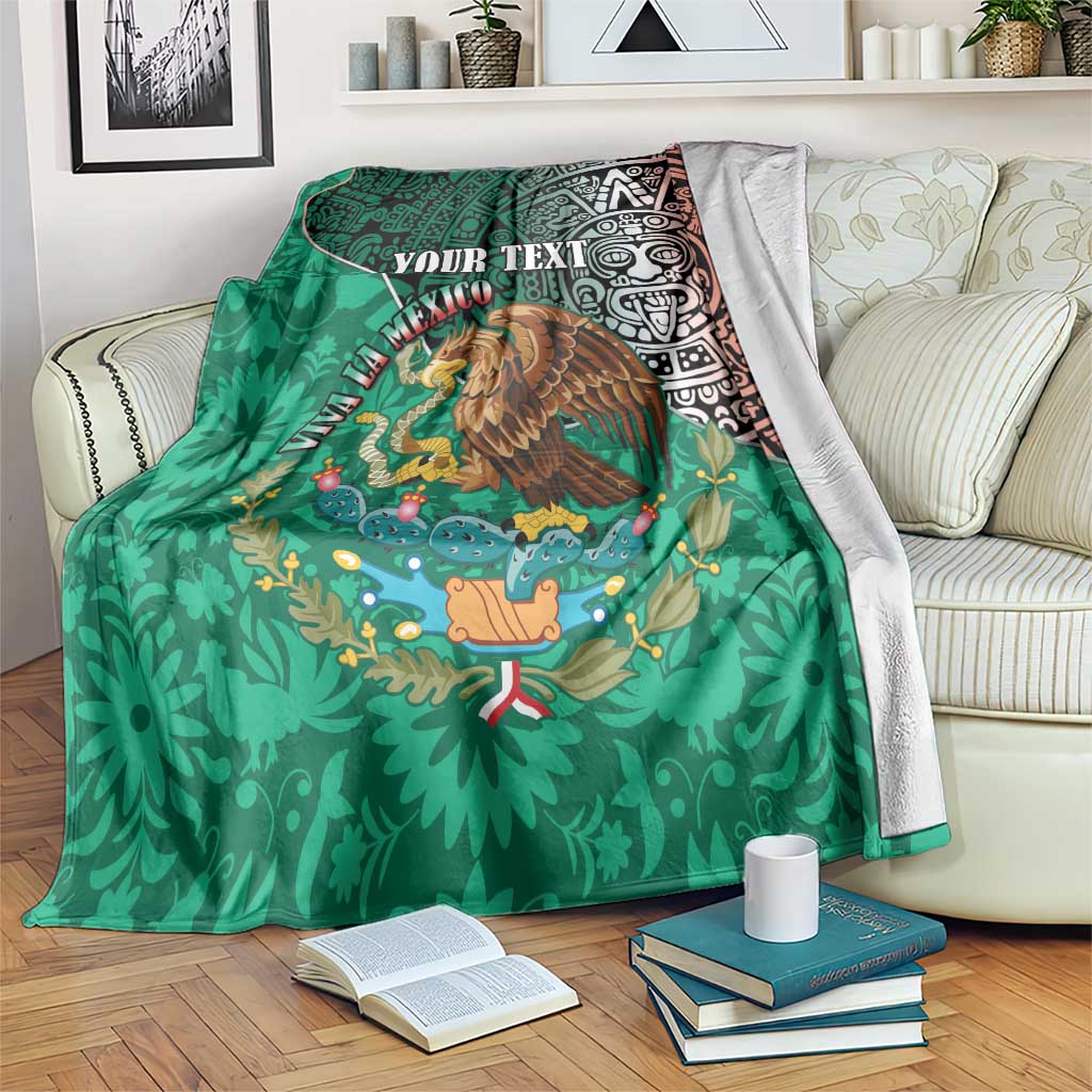 Personalised Viva La Mexico Blanket Coat Of Arms Aztec Mix Otomi Patterns