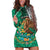 Personalised Viva La Mexico Hoodie Dress Coat Of Arms Aztec Mix Otomi Patterns