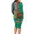 Personalised Viva La Mexico Long Sleeve Bodycon Dress Coat Of Arms Aztec Mix Otomi Patterns