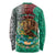 Personalised Viva La Mexico Long Sleeve Shirt Coat Of Arms Aztec Mix Otomi Patterns - Wonder Print Shop