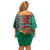 Personalised Viva La Mexico Off Shoulder Short Dress Coat Of Arms Aztec Mix Otomi Patterns