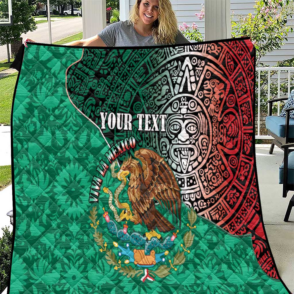 Personalised Viva La Mexico Quilt Coat Of Arms Aztec Mix Otomi Patterns