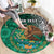 Personalised Viva La Mexico Round Carpet Coat Of Arms Aztec Mix Otomi Patterns