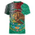 Personalised Viva La Mexico Women V-Neck T-Shirt Coat Of Arms Aztec Mix Otomi Patterns - Wonder Print Shop