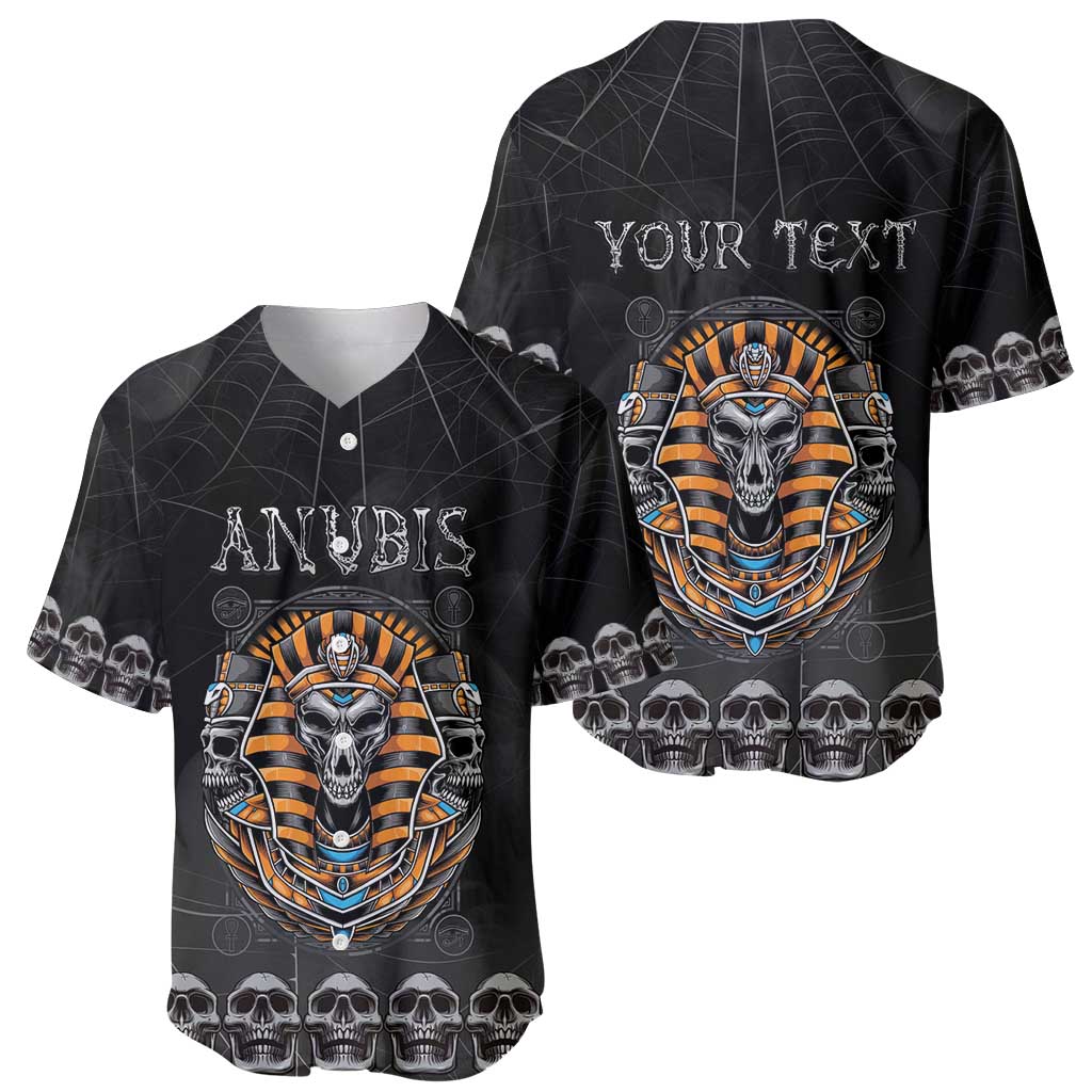 Personalized Halloween Egypt Baseball Jersey Skull Anubis - Wonder Print Shop