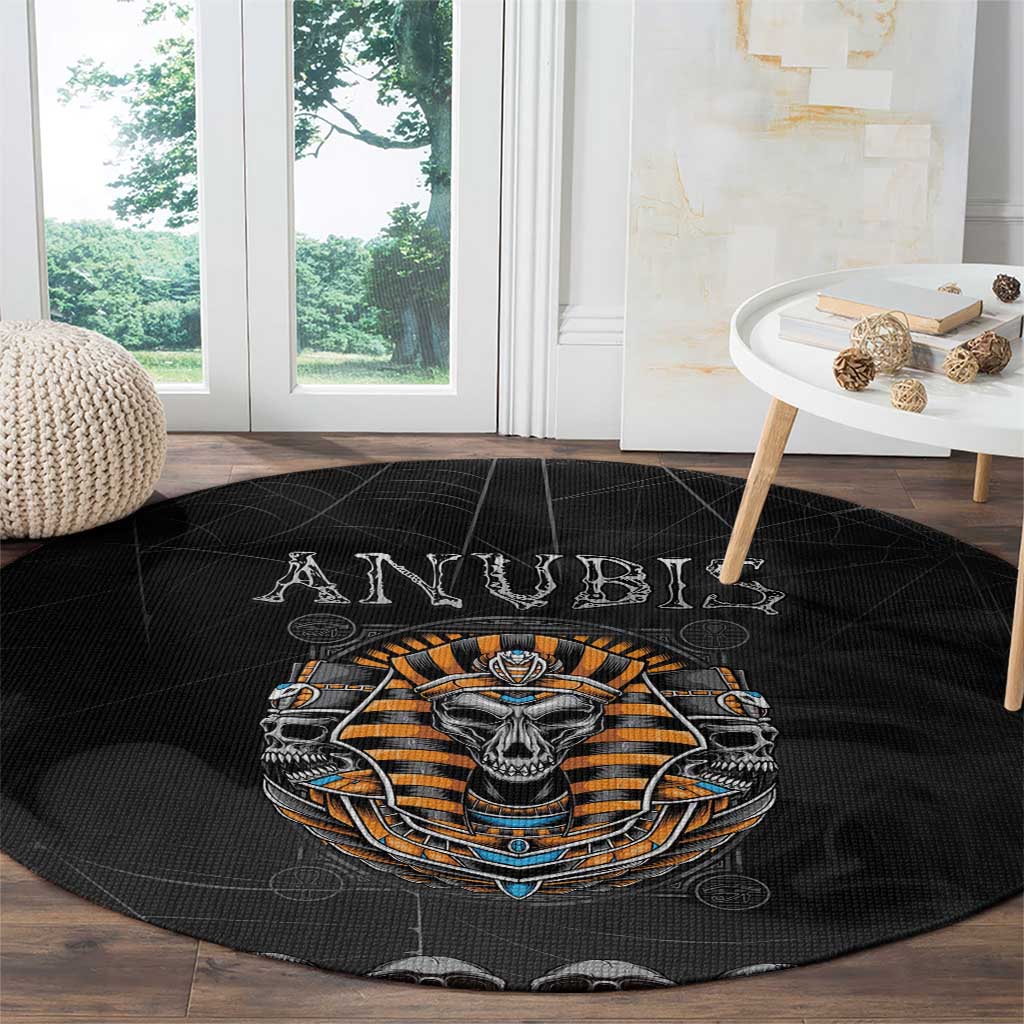 Halloween Egypt Round Carpet Skull Anubis - Wonder Print Shop