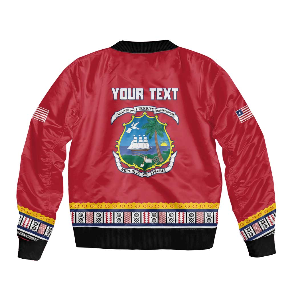 Personalized Liberia Dashiki Bomber Jacket Red Color - Wonder Print Shop