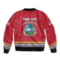 Personalized Liberia Dashiki Bomber Jacket Red Color - Wonder Print Shop
