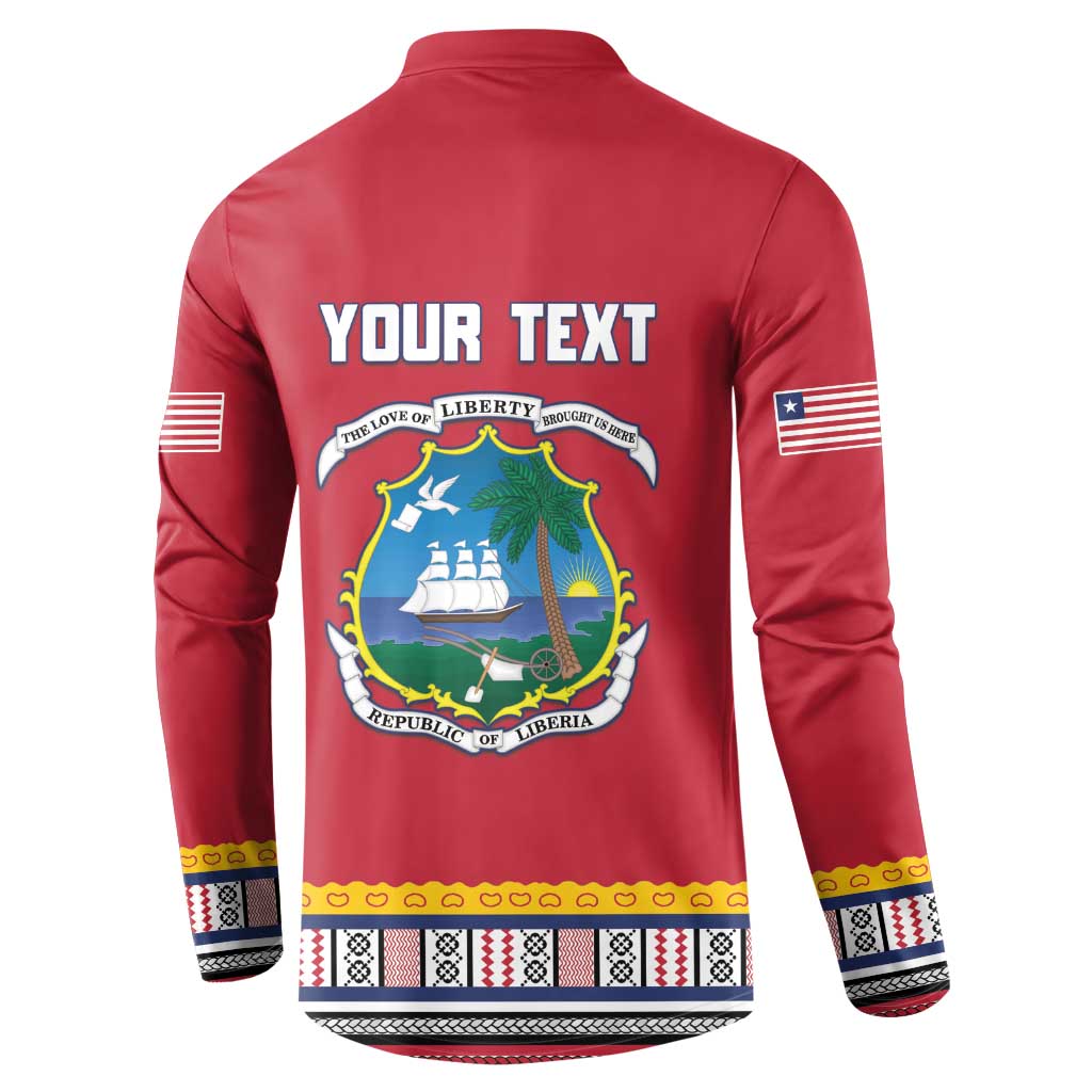 Personalized Liberia Dashiki Button Sweatshirt Red Color - Wonder Print Shop