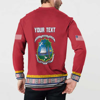 Personalized Liberia Dashiki Button Sweatshirt Red Color - Wonder Print Shop