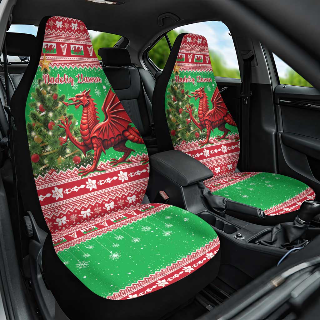 Wales Christmas Car Seat Cover Welsh Dragon Nadolig Llawen - Wonder Print Shop