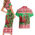 Wales Christmas Couples Matching Short Sleeve Bodycon Dress and Hawaiian Shirt Welsh Dragon Nadolig Llawen - Wonder Print Shop