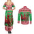 Wales Christmas Couples Matching Summer Maxi Dress and Long Sleeve Button Shirt Welsh Dragon Nadolig Llawen - Wonder Print Shop