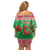 Wales Christmas Off Shoulder Short Dress Welsh Dragon Nadolig Llawen - Wonder Print Shop