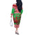 Wales Christmas Off The Shoulder Long Sleeve Dress Welsh Dragon Nadolig Llawen - Wonder Print Shop