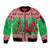 Wales Christmas Sleeve Zip Bomber Jacket Welsh Dragon Nadolig Llawen