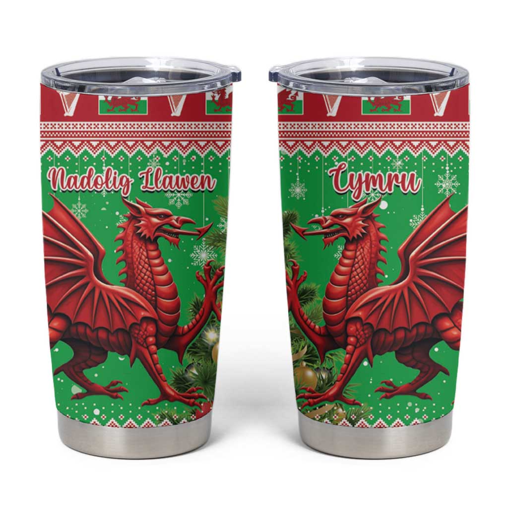 Wales Christmas Tumbler Cup Welsh Dragon Nadolig Llawen