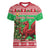 Wales Christmas Women V-Neck T-Shirt Welsh Dragon Nadolig Llawen