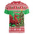 Wales Christmas Women V-Neck T-Shirt Welsh Dragon Nadolig Llawen