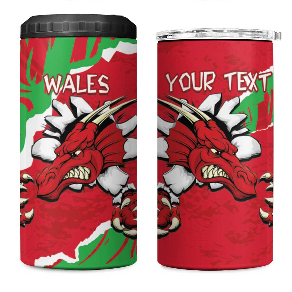 Personalised Wales 4 in 1 Can Cooler Tumbler Welsh Dragon - Wonder Print Shop