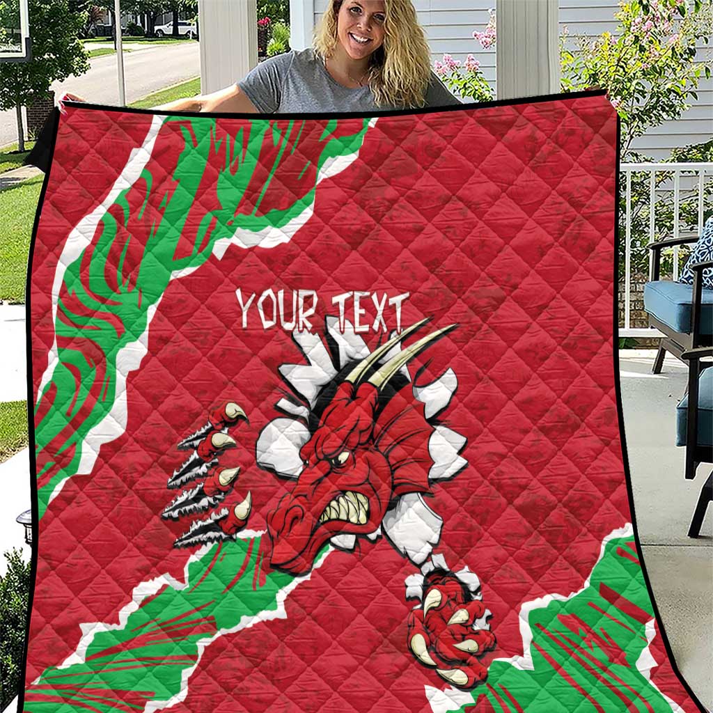 Personalised Wales Quilt Welsh Dragon - Wonder Print Shop