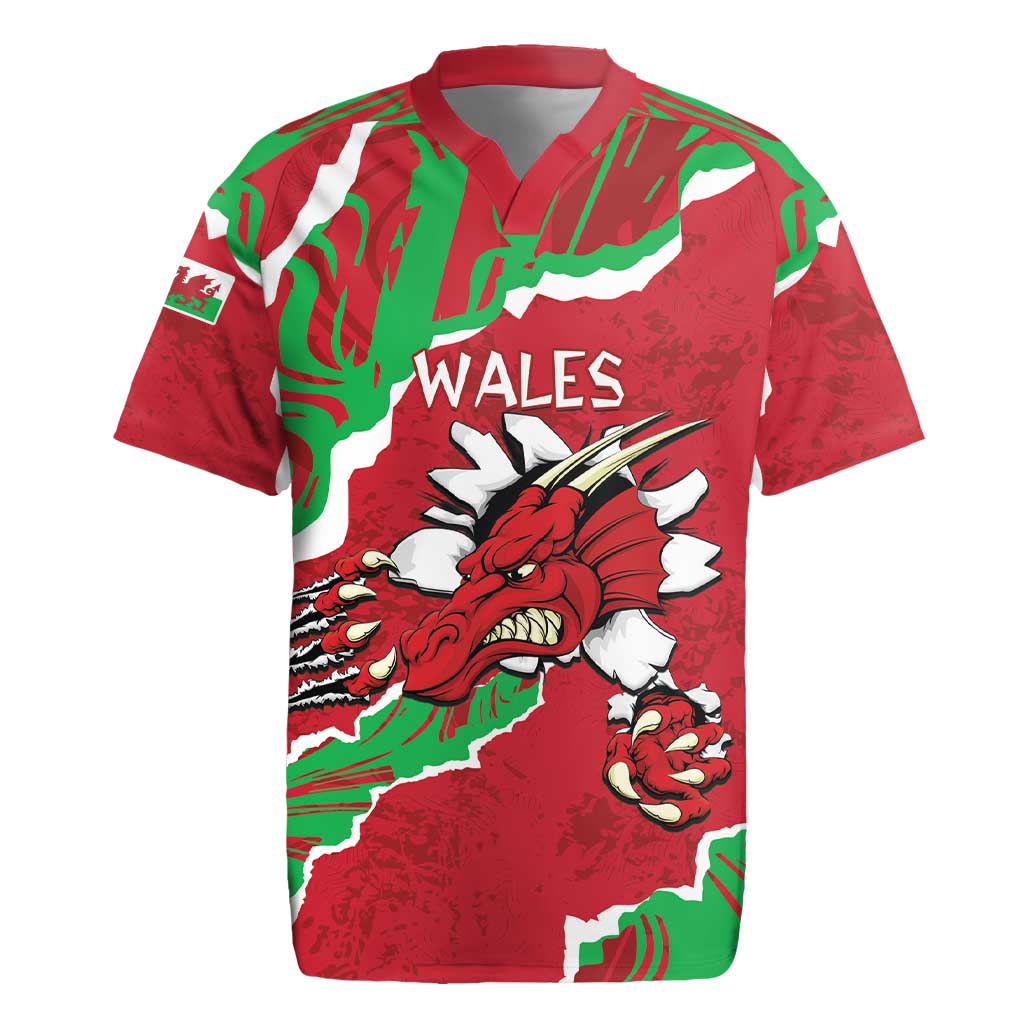 Personalised Wales Rugby Jersey Welsh Dragon