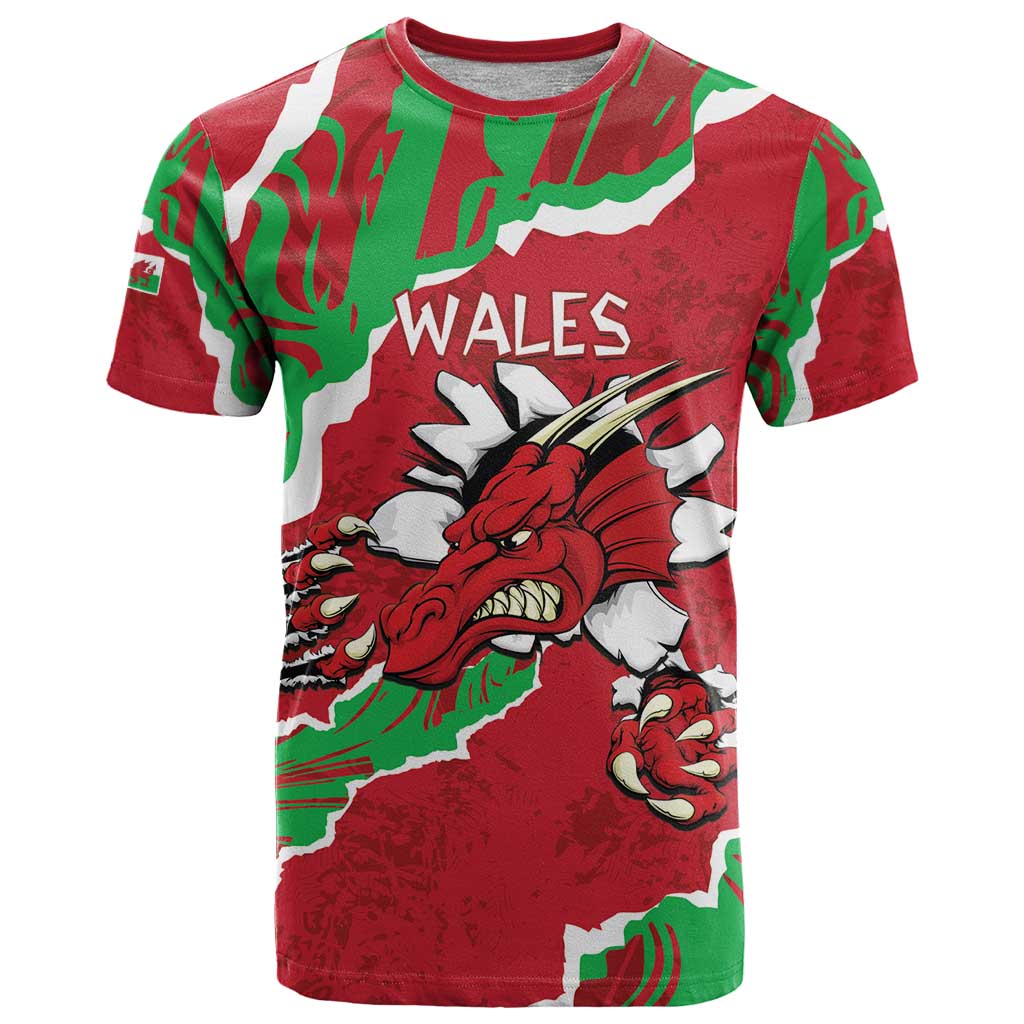 Personalised Wales T Shirt Welsh Dragon