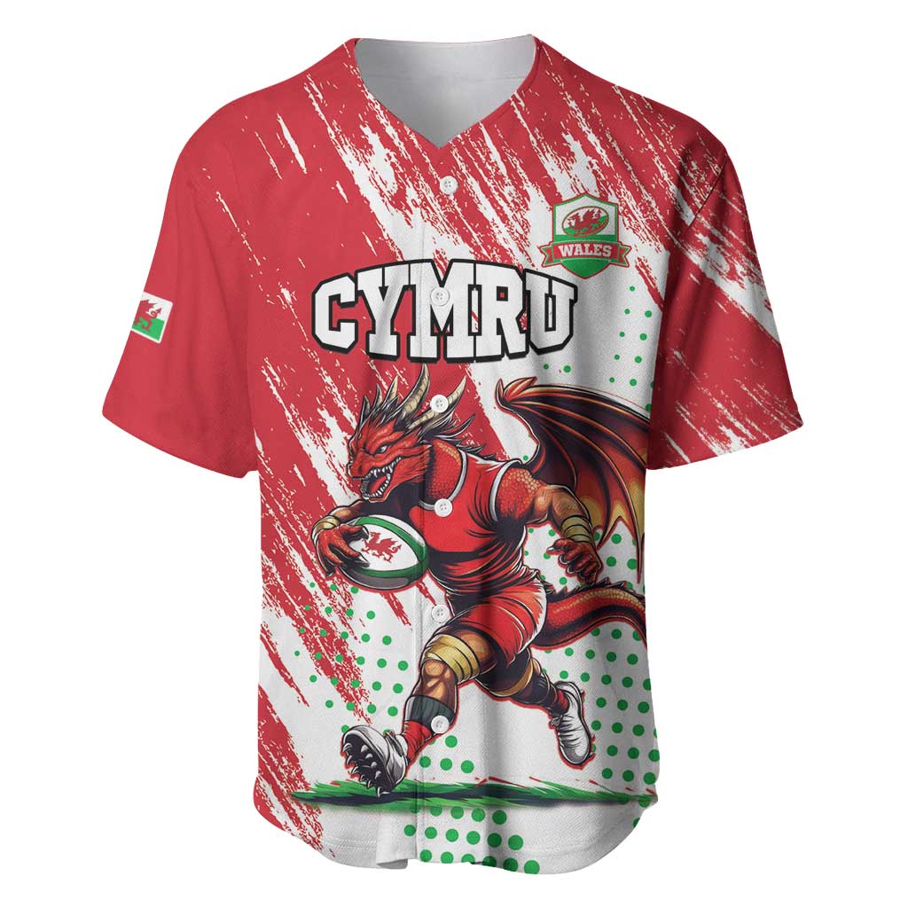 Wales Rugby Custom Baseball Jersey Welsh Dragon Mascot - Wonder Print Shop