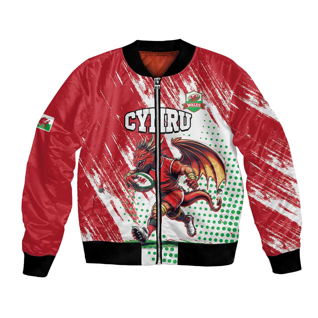 Wales Rugby Custom Bomber Jacket Welsh Dragon Mascot - Wonder Print Shop