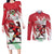 Wales Rugby Custom Couples Matching Long Sleeve Bodycon Dress and Long Sleeve Button Shirt Welsh Dragon Mascot - Wonder Print Shop