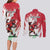 Wales Rugby Custom Couples Matching Long Sleeve Bodycon Dress and Long Sleeve Button Shirt Welsh Dragon Mascot - Wonder Print Shop