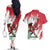 Wales Rugby Custom Couples Matching Off The Shoulder Long Sleeve Dress and Hawaiian Shirt Welsh Dragon Mascot - Wonder Print Shop