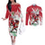 Wales Rugby Custom Couples Matching Off The Shoulder Long Sleeve Dress and Long Sleeve Button Shirt Welsh Dragon Mascot