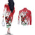 Wales Rugby Custom Couples Matching Off The Shoulder Long Sleeve Dress and Long Sleeve Button Shirt Welsh Dragon Mascot