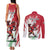 Wales Rugby Custom Couples Matching Tank Maxi Dress and Long Sleeve Button Shirt Welsh Dragon Mascot - Wonder Print Shop