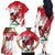 Wales Rugby Custom Family Matching Off The Shoulder Long Sleeve Dress and Hawaiian Shirt Welsh Dragon Mascot - Wonder Print Shop