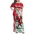 Wales Rugby Custom Family Matching Off Shoulder Maxi Dress and Hawaiian Shirt Welsh Dragon Mascot - Wonder Print Shop