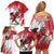 Wales Rugby Custom Family Matching Off Shoulder Short Dress and Hawaiian Shirt Welsh Dragon Mascot - Wonder Print Shop