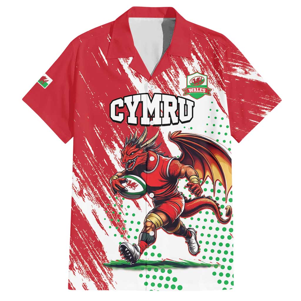 Wales Rugby Custom Hawaiian Shirt Welsh Dragon Mascot - Wonder Print Shop